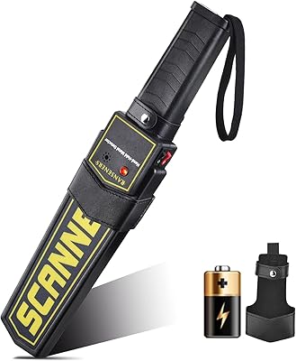 Détecteur de métaux portable super scanner, alimenté par batterie, barres de sécurité, alertes