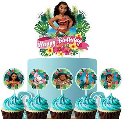 Kit de décoration de gâteau moana pour décorations de fête d'anniversaire pour enfants