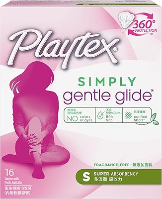 Playtex simply gentle glide - super absorption - 16 tampons - protection à