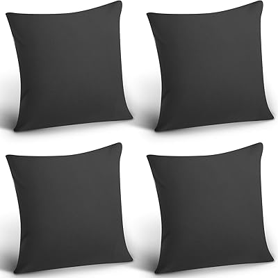 4 pièces housses de coussin décoratives imperméables extérieures carrées pour jardin