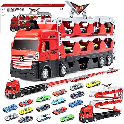 Ensemble de jouets de camion de transport de voiture pour enfants méga camions