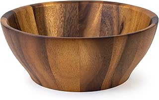 Bol de service rond billy en bois d'acacia pour fruits ou salade, grand