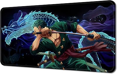Tapis de souris de jeu ybhntz anime one piece zoro, base en caoutchouc
