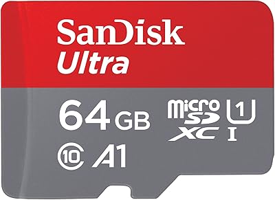 Carte micro sd sandisk ultra uhs i, 64 go, 140 mo/s, pour smartphone