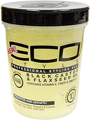 Gel d'huile de ricin noir et de graines de lin eco style, 32
