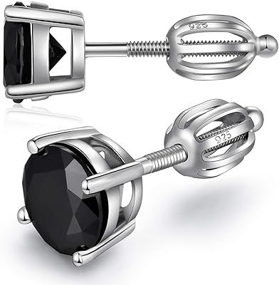 Boucles d'oreilles à tige en zircone cubique brillante jiang avec dos à vis