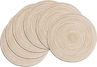 Napperons de table ronds chemins tissés sets résistants à la chaleur en coton