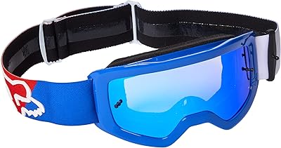 Lunettes de motocross fox racing main blanc rouge bleu