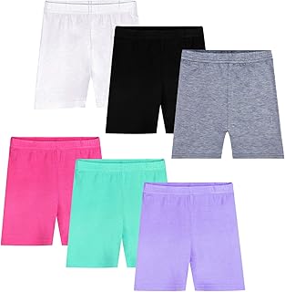 Lot de 6 shorts de danse pour filles respirants et sûrs bleu