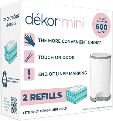 Recharges pour mini seaux à couches decor | 2 | système de recharge