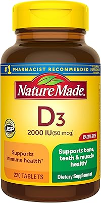 Nature made vitamine d3 2000 ui (50 mcg), complément alimentaire pour soutenir la santé