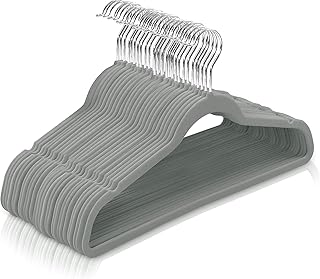 Cintre regent en velours 45 cm 100 pièces (gris) antidérapant crochet