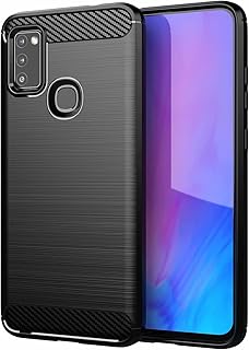 Coque samsung galaxy m51 en fibre de carbone brossée, motif de texture ultra