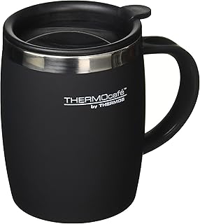 Thermos 105102 tasse de table thermocafe, acier inoxydable, plastique, soft touch noir, 14