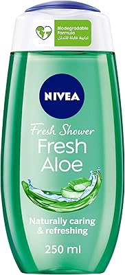 Gel douche corps nivea, parfum rafraîchissant à l'aloe vera, 250 ml