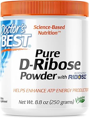 Doctor's best, sans ogm, végétalien, sans gluten, booster d'énergie d-ribose avec ribose bio-énergétique