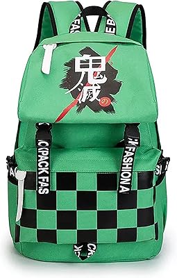 Sac à dos anime demon slayer fashion oxford, sac à bandoulière pour voyage en plein air, grande capacité, sac à dos décontracté pour ordinateur portable et école, gris chiné. Diaytar Sénégal : Achetez plus, dépensez moins