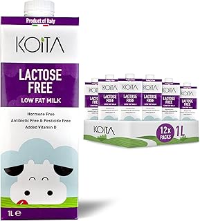 Lait liquide non hormonal koita sans lactose - 1 litre, paquet de 12