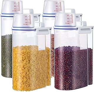Boîte de rangement de riz tecom 4 pièces distributeur de céréales avec tasse. Faites-vous plaisir sans culpabiliser avec Diaytar