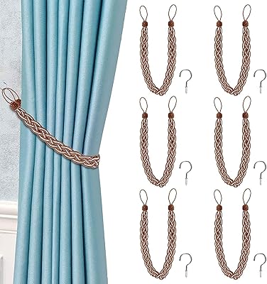 6 pièces de rideaux à nouer en corde à tricoter à la main