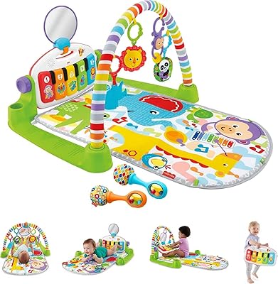 Jouet éducatif pour enfants fisher-price avec piano kick 'n play comprenant un contenu