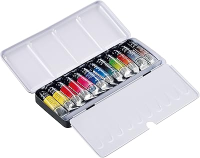 Ensemble de 12 boîtes métalliques pour aquarelles sennlayer d'artistes français, multicolore