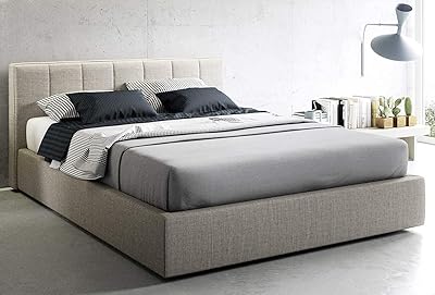 Cadre de lit king size design moderne, 180x200 cm (noir)