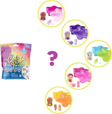 Poupée sirène barbie chelsea color reveal avec 6 surprises sans boîte : bleu