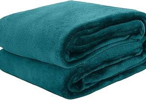 Couverture en laine de flanelle king size (200 x 220) pour toutes les saisons, couverture chaude et moelleuse pour lit et canapé, couverture en laine de flanelle confortable et douce (azur). Achetez en toute sérénité sur Diaytar