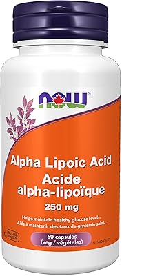Maintenant, capsules d'acide alpha-lipoïque 250 mg 60 gélules végétales, 30 g