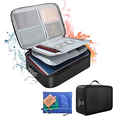 Sacs de rangement de documents ignifuges avec serrure, organiseur de documents juridiques, sac