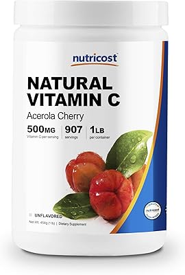 Vitamine c naturelle nutricost - poudre de cerise acérola 1 lb