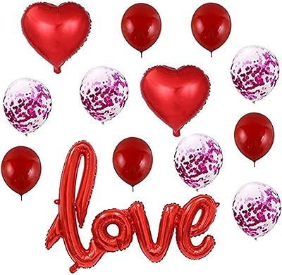 13 pièces de gros ballons rouges ligtars love later en feuille de latex