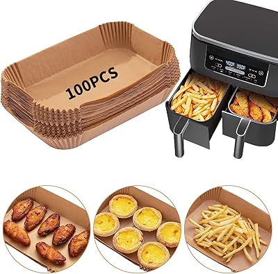 100 pièces de doublures en papier rectangulaires jetables pour friteuse