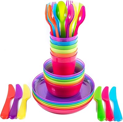 Ensemble de vaisselle en plastique pour 6 personnes ensemble enfants comprenant