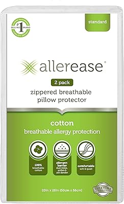 Protège-oreiller déjà eyes 100 % coton respirant pour dormir, taille standard 26" x