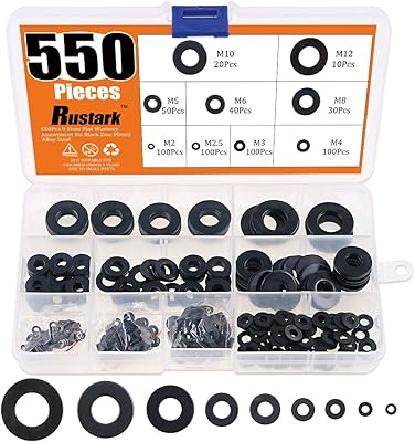 Rostark 550 pièces de 9 tailles 304 anneaux plats en acier inoxydable