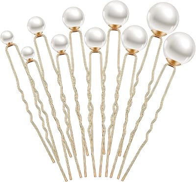 16 pièces épingles à cheveux en perles de mariage en forme de u