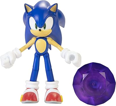 Sonic the hedgehog figurine sonic de 4 pouces avec accessoire chaos emerald