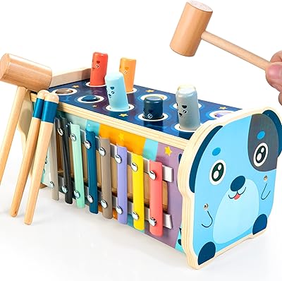 Jouet marteau en bois kidwell pour enfants à partir de 12 mois, jouets