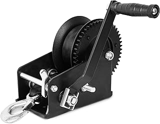 Treuil manuel noir xpvauto 3 500 livres avec sangle de 10 mètres