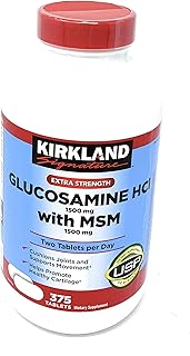 Kirkland signature glucosamine hci extra forte 1500 mg avec msm 1500 mg 375