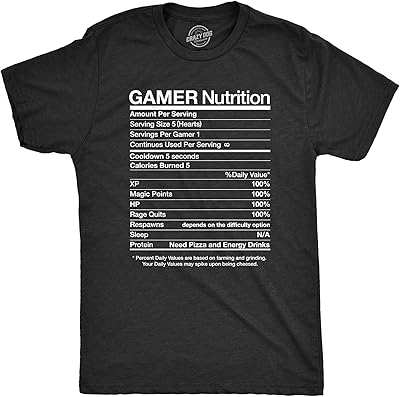Une chemise de jeu vidéo amusante avec un dicton amusant de gamer nutrition
