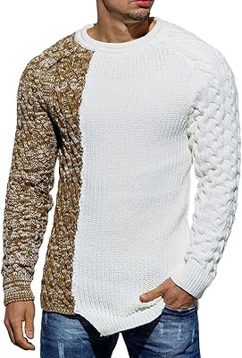Pull d'hiver côtelé tricoté multicolore, confortable et élégant à manches longues torsadées