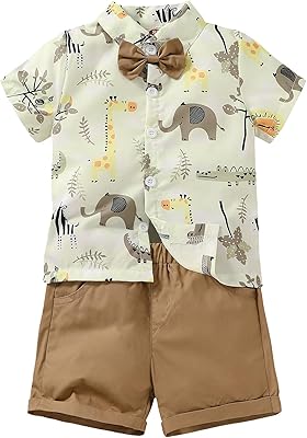 Ensemble de vêtements d'été pour bébés garçons, short décontracté boutonné à manches courtes