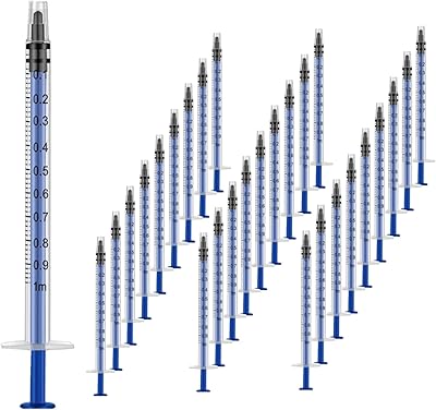 Paquet de 30 seringues en plastique de 1 ml scellées individuellement avec bouchon