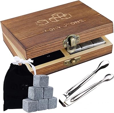Coffret cadeau de pierres à whisky michacos, 9 pierres à whisky en granit