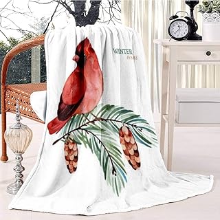 Couverture de lit en microfibre douce et chaude avec motif oiseau cardinal mignon