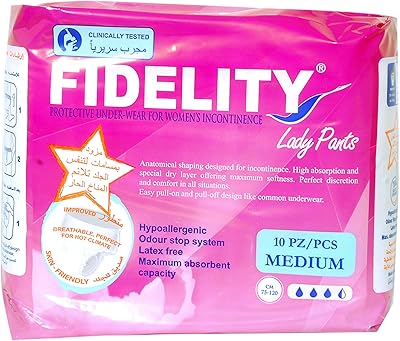 Short fidelity absorbant moyen pour femme 10 unités