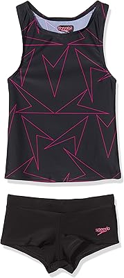 Maillot de bain speedo boomstar noir/rose électrique pour fille, 30 (11-12 ans)